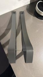 Leren plankendragers antraciet kleur, Ophalen of Verzenden, Zo goed als nieuw, Rechthoekig, 50 tot 100 cm