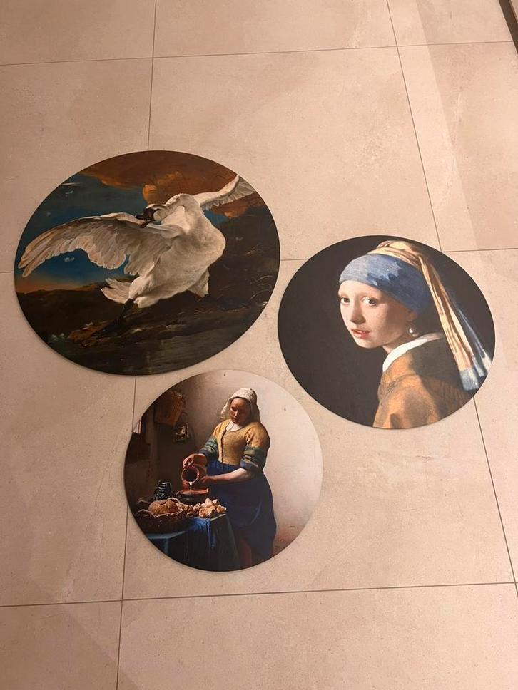 Muurcirkels/wandcirkel schilderij aluminium Vermeer,Asselijn, Huis en Inrichting, Woonaccessoires | Wanddecoraties, Ophalen