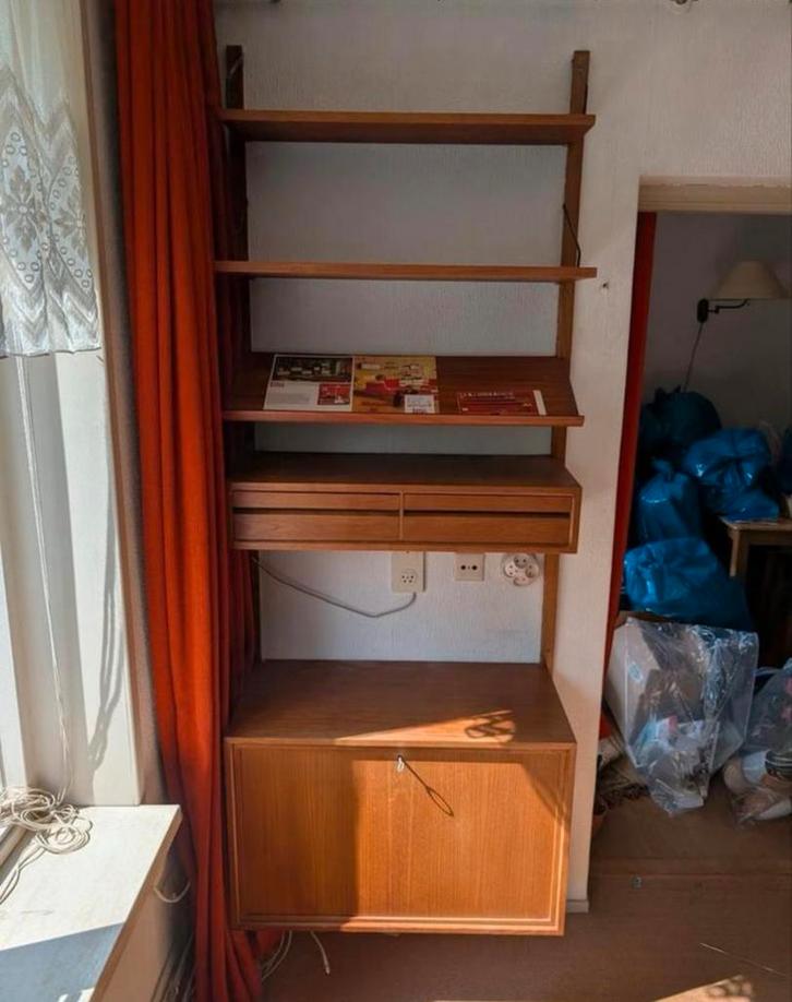 Poul Cadovius Wandsysteem lectuurschap en onderdelen, Huis en Inrichting, Kasten | Wandmeubels, Gebruikt, Minder dan 100 cm, Minder dan 150 cm