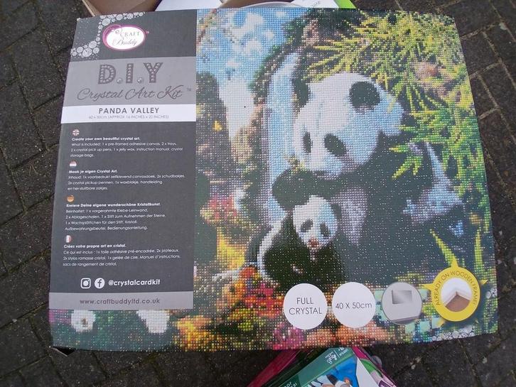diamond painting pandaberen maat 40x50cm nieuw in verpakking, Hobby en Vrije tijd, Knutselen, Nieuw, Knutselwerk, Verzenden