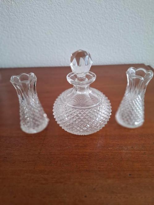 Antiek Parfumflesje met Vaasjes - Geslepen Glas, Antiek en Kunst, Antiek | Glas en Kristal, Ophalen