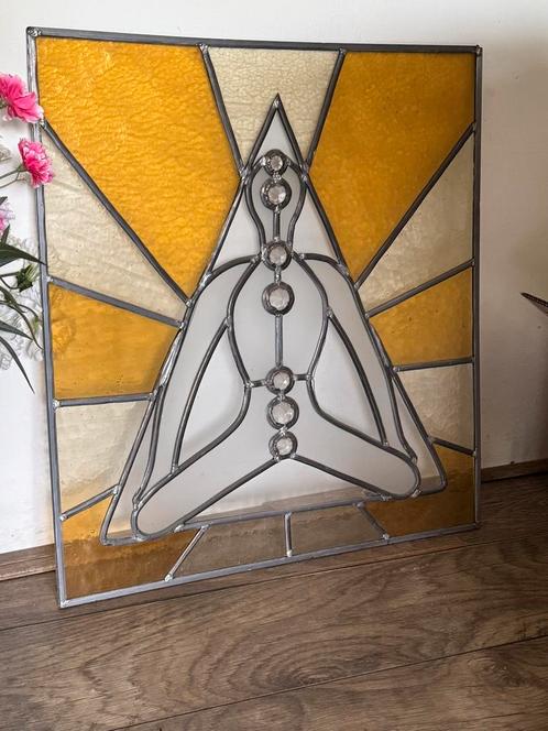 Glas in lood raam, chakra, alternatieve geneeswijzen, Sport en Fitness, Massageproducten, Zo goed als nieuw, Ophalen