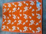 Vintage babydeken oranje wit eendjes 75 bij 1 m, Ophalen of Verzenden, Zo goed als nieuw