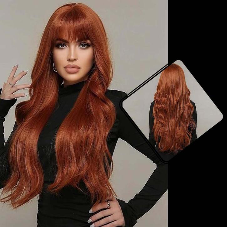 Koper rode pruik - Halloween thema - Nieuw - 70cm, Sieraden, Tassen en Uiterlijk, Uiterlijk | Haarverzorging, Nieuw, Pruik of Haarverlenging