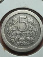 stuiver 1908, Ophalen of Verzenden, Koningin Wilhelmina, 5 cent, Losse munt