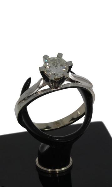 Grote diamant 0,70ct 18k gouden dames ring solitair briljant beschikbaar voor biedingen