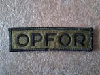 OPFOR klittenband badge, Verzamelen, Militaria | Algemeen, Ophalen of Verzenden, Landmacht, Nederland, Embleem of Badge
