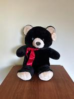Vintage Woodland Bear Co. Zwarte Teddybeer met Rode Strik, Ophalen of Verzenden, Zo goed als nieuw, Stoffen beer, Overige merken