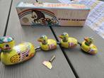 Vintage jaren 70 blikken (duck family)opwindbaar speelgoed, Ophalen of Verzenden