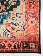 Persian Vintage Heriz carpet bright colours medall 162x230cm, 150 tot 200 cm, Ophalen of Verzenden, Crème, .