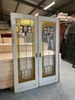 Set openslaande deuren met glas in lood 201x137cm., Ophalen