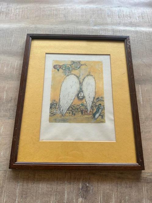 Ingelijste kunstdruk naar Marc Chagall (36,5 x 30 cm), Antiek en Kunst, Kunst | Etsen en Gravures, Ophalen of Verzenden