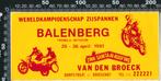 Sticker: Wereldkampioenschap Zijspannen 1981 - Balenberg, Ophalen of Verzenden, Zo goed als nieuw, Auto of Motor