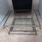 klassieke salontafel smeedijzer met glas, Huis en Inrichting, Ophalen, Gebruikt, 100 tot 150 cm, 50 tot 100 cm