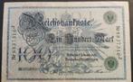 Bankbiljet Duitsland 100 Mark 1908, Verzenden, Duitsland, Los biljet