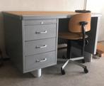Ahrend Oda bureau, vintage, staal, hout, hamerslag verf, Huis en Inrichting, Ophalen, Gebruikt, Bureau