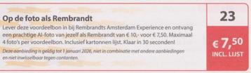 Op de foto als Rembrandt. € 7,50 incl. lijst Postcode bon 23 beschikbaar voor biedingen