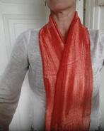 Nieuwe handgemaakte 100% zijden sjaal oranje 164x31 cm, Kleding | Dames, Mutsen, Sjaals en Handschoenen, Ophalen of Verzenden