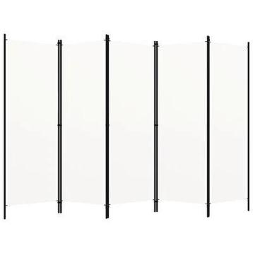 Kamerscherm met 5 panelen 250x180 cm wit beschikbaar voor biedingen