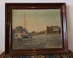 Schilderij haven uit 1955, Antiek en Kunst, Kunst | Schilderijen | Klassiek, Ophalen of Verzenden