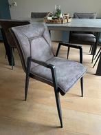 Eetkamerstoelen stof grijs, Ophalen, Zo goed als nieuw, Grijs, Industrieel