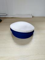 Mooie kwaliteit dophoedje, wit en helderblauw, Ophalen of Verzenden, Zo goed als nieuw, 58 cm (L, 7¼ inch) of meer, Hoed