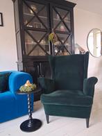 Groene oorfauteuil, Huis en Inrichting, Fauteuils, Ophalen, Hout, Gebruikt, Klassiek