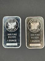 2x 1oz sunshine mint - zilver baartjes - baar, Ophalen of Verzenden, Zilver