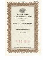 Grand-Hotel Krasnapolsky - 1961 - Aandeel ƒ 300, 1950 tot 1970, Aandeel, Verzenden