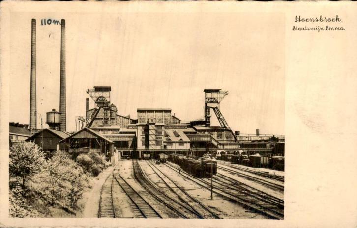 Hoensbroek - Staatsmijn Emma, Verzamelen, Ansichtkaarten | Nederland, Gelopen, Limburg, Voor 1920, Ophalen of Verzenden