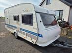 Hobby 440 SF  Vastbed en Treinzit en Fietsendrager, Caravans en Kamperen, Hobby, Bedrijf, 4 tot 5 meter, 500 - 750 kg
