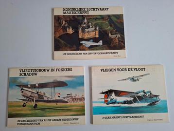 KLM, Fokker & Marine Luchtvaart Boeken - 3 Stuks beschikbaar voor biedingen