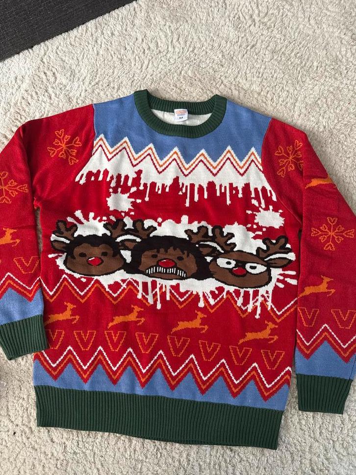 Leuke Kersttrui met rendieren M L, Kleding | Heren, Truien en Vesten, Nieuw, Maat 48/50 (M), Rood, Ophalen of Verzenden