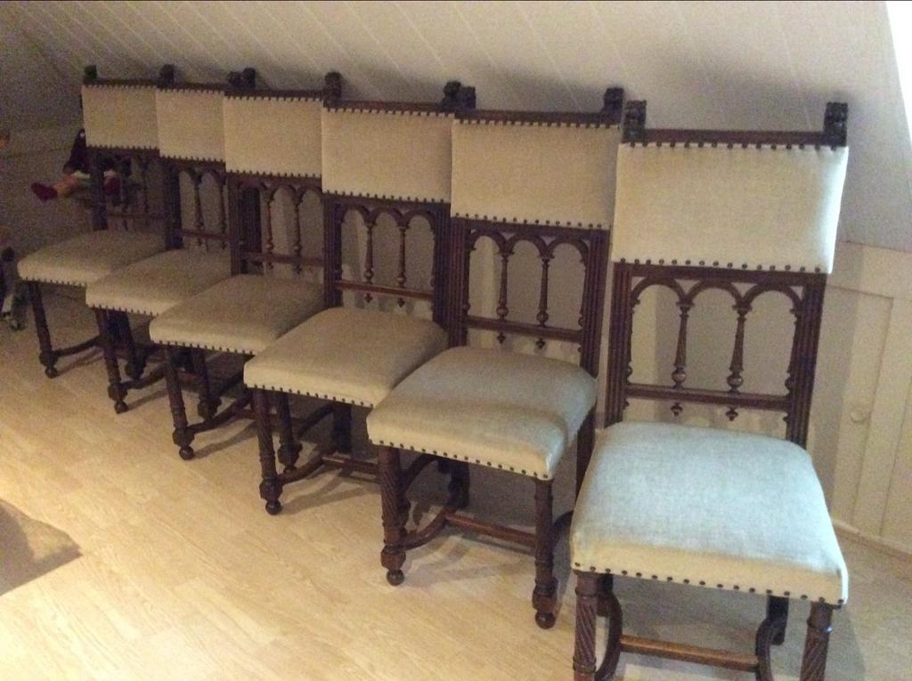 6 Notenhouten Henry Deux Stoelen - Puntgaaf!, Ophalen of Verzenden