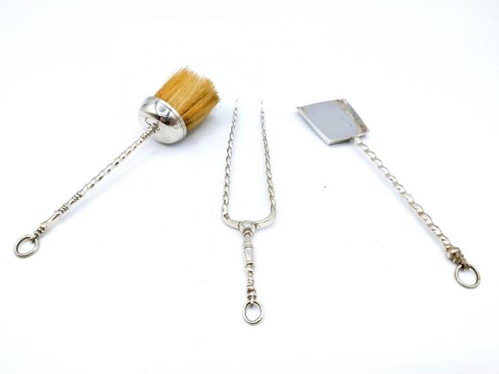 Zilveren miniatuur haardstel, o.a. Jan Borduur, Amsterdam, Antiek en Kunst, Antiek | Goud en Zilver, Zilver, Verzenden