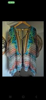 Zomerse plussize tuniek blouse met print/strass mt 50-52, Maat 46/48 (XL) of groter, Ophalen of Verzenden, Zo goed als nieuw, Groen