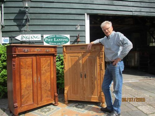grenen kast 2 x - vertico - linnenkast, Antiek en Kunst, Antiek | Meubels | Kasten, Ophalen