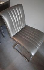Pronto grijze Barstoelen/krukken, Huis en Inrichting, Ophalen, Metaal, Lederlook met poetsmateriaal, Zo goed als nieuw