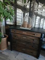 Commode / ladenkast grenen., Ophalen, 100 tot 150 cm, 3 of 4 laden, Minder dan 100 cm