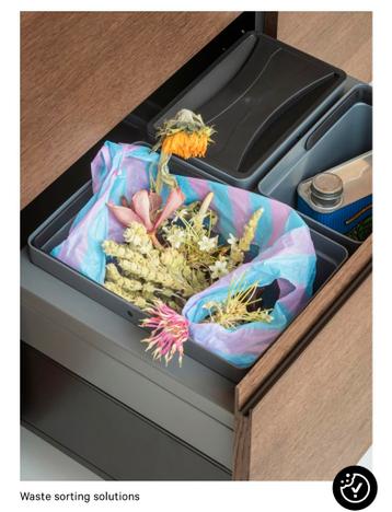 Afval sorteersysteem voor in keukenlade - afbeelding 1