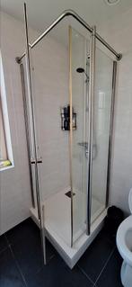 Douchebak met glaswand, Huis en Inrichting, Badkamer | Badkamermeubels, Ophalen, Gebruikt, Overige typen, 50 tot 100 cm
