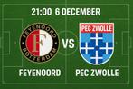 Feyenoord- PEC Zwolle 1-6 kaarten, Tickets en Kaartjes, Losse kaart, Drie personen of meer, December