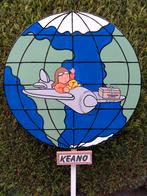 Geboortebord baby in vliegtuig met koffertje geweldige keuze, Ophalen, Nieuw, Geboortebord