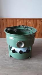 EMAILLE RESEDA GROEN 3 PITS PETROLEUMSTEL., Antiek en Kunst, Ophalen of Verzenden