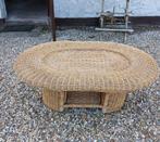 Rotan tafel, is gebruikt maar kan nog prima dienst doen!, Tuin en Terras, Ophalen, Gebruikt, Rechthoekig