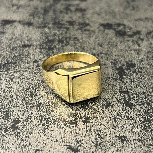 14 karaats gouden zegelring massief, Sieraden, Tassen en Uiterlijk, Ringen, Ophalen of Verzenden