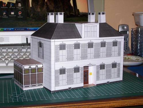 Villa met serre in 1:100 (FoW e.d.) - papieren bouwplaat, Hobby en Vrije tijd, Wargaming, Nieuw, Historisch, Toebehoren, Geverfd