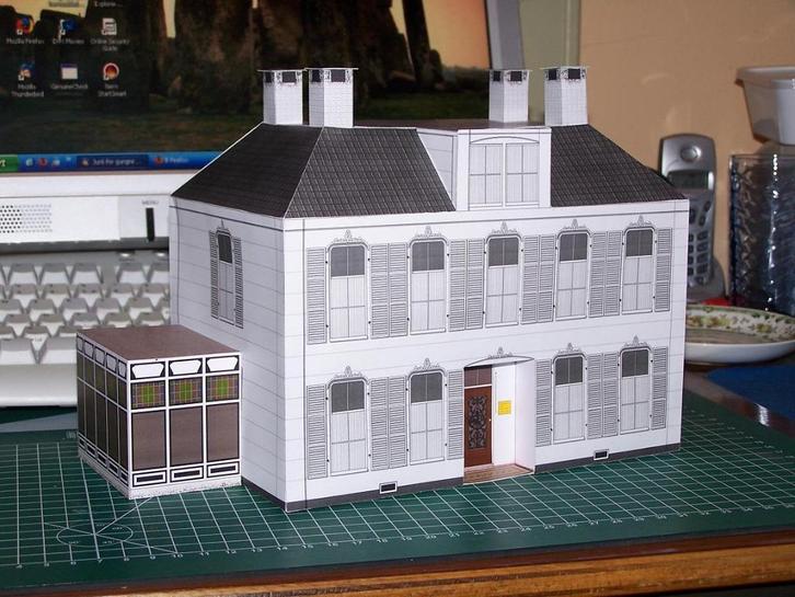Villa met serre in 1:100 (FoW e.d.) - papieren bouwplaat, Hobby en Vrije tijd, Wargaming, Nieuw, Historisch, Toebehoren, Geverfd