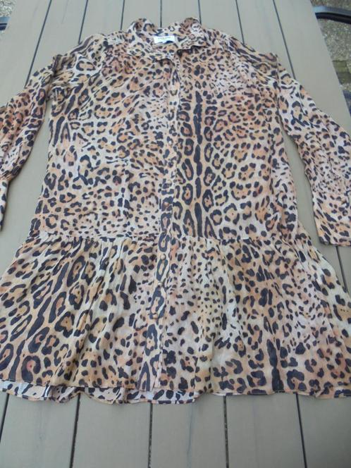 Bruin/zwarte jurk DREAM CATCHER, Kleding | Dames, Jurken, Zo goed als nieuw, Maat 38/40 (M), Bruin, Knielengte, Ophalen of Verzenden