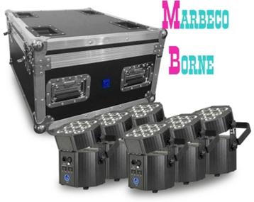 LED Uplighter Set, 6 stuks in Flightcase met lader, BBP60 beschikbaar voor biedingen